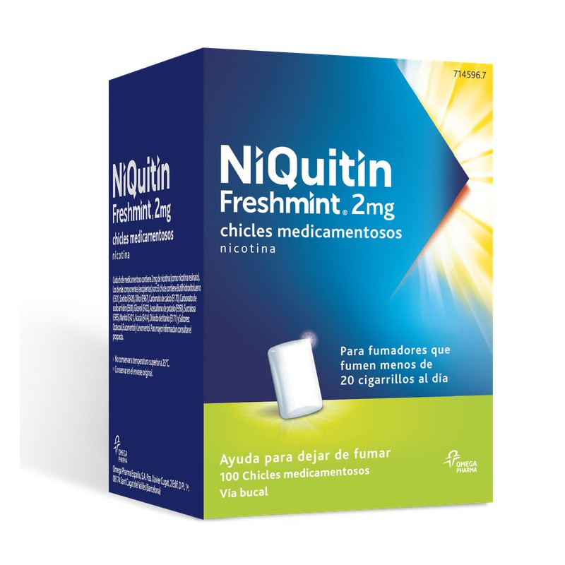 NIQUITIN MINT 2 MG CHICLES MEDICAMENTOSOS 100 CHICLES (BLISTER AL/PVC/PVDC )
