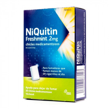 NIQUITIN MINT 2 MG CHICLES MEDICAMENTOSOS 30 CHICLES (BLISTER AL/PVC/PVDC)