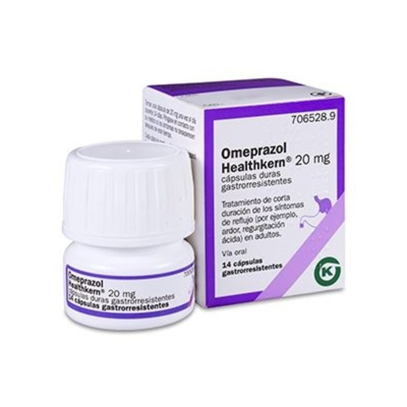 OMEPRAZOL HEALTHKERN 20 MG CÁPSULAS DURAS GASTRORRESISTENTES , 14 CÁPSULAS (FRASCO)