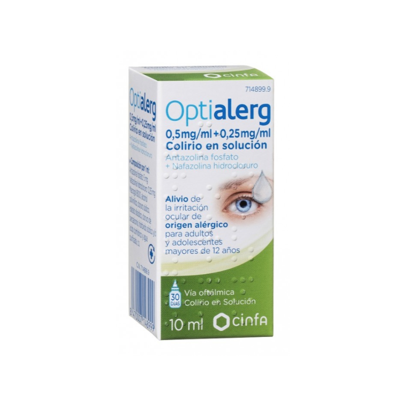 OPTIALERG 5 MG/ML + 0,25 MG/ML COLIRIO EN SOLUCION, 1 FRASCO DE 10 ML