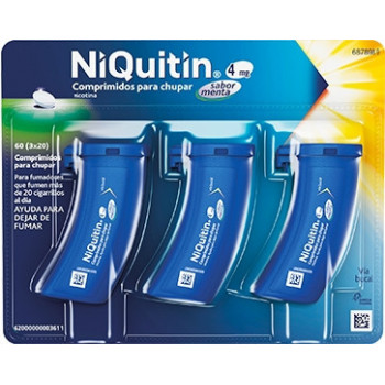 NIQUITIN 4 MG COMPRIMIDOS PARA CHUPAR SABOR MENTA, 60 COMPRIMIDOS