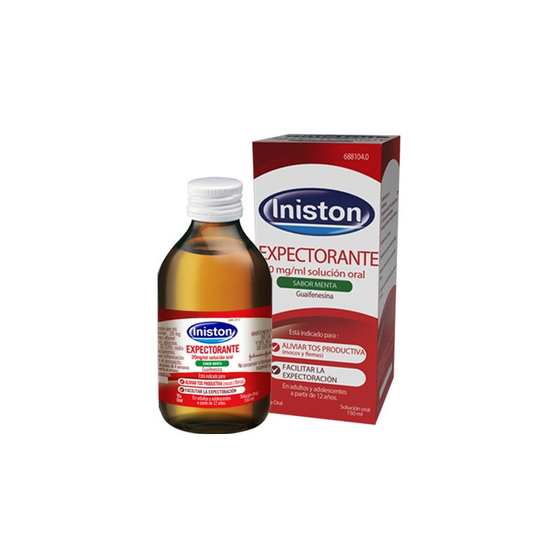 INISTON MUCOSIDAD 20MG/ML SOLUCION ORAL SABOR MENTA , 1 FRASCO DE 150 ML