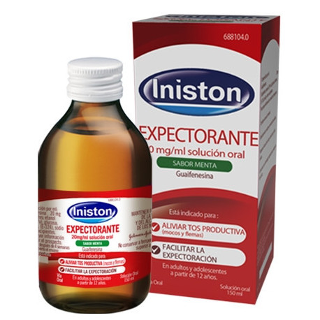 INISTON MUCOSIDAD 20MG/ML SOLUCION ORAL SABOR MENTA , 1 FRASCO DE 150 ML
