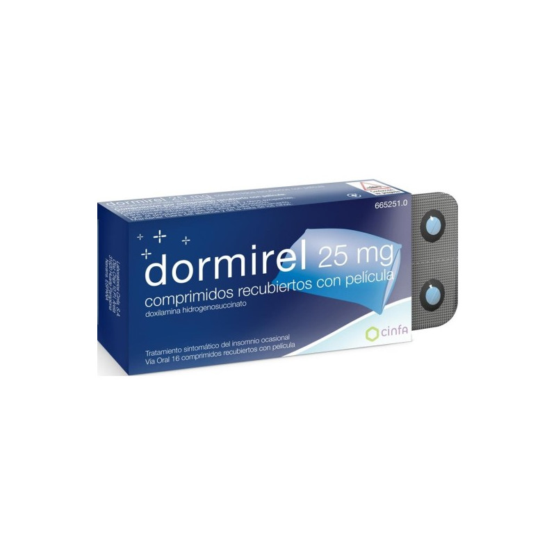 DORMIREL 25 MG COMPRIMIDOS RECUBIERTOS CON PELICULA, 16 COMPRIMIDOS