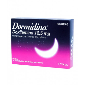 DORMIDINA DOXILAMINA 12,5 MG COMPRIMIDOS RECUBIERTOS CON PELICULA , 14 COMPRIMIDOS