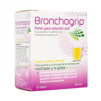BRONCHOGRIP POLVO PARA SOLUCION ORAL, 10 SOBRES