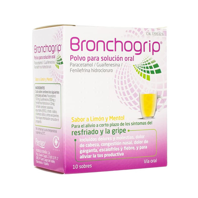 BRONCHOGRIP POLVO PARA SOLUCION ORAL, 10 SOBRES