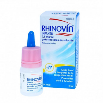 RHINOVÍN KIDS 0,5 MG/ML GOTAS NASALES EN SOLUCIÓN, 1 FRASCO DE 10 ML