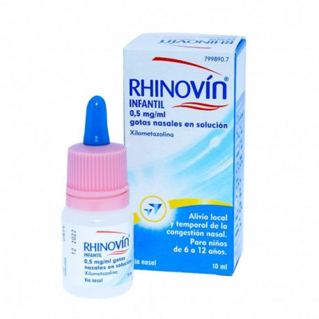RHINOVÍN KIDS 0,5 MG/ML GOTAS NASALES EN SOLUCIÓN, 1 FRASCO DE 10 ML