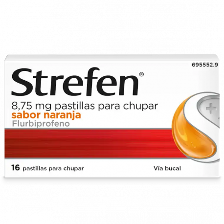 STREFEN 8,75 MG PASTILLAS PARA CHUPAR SABOR NARANJA , 16 PASTILLAS