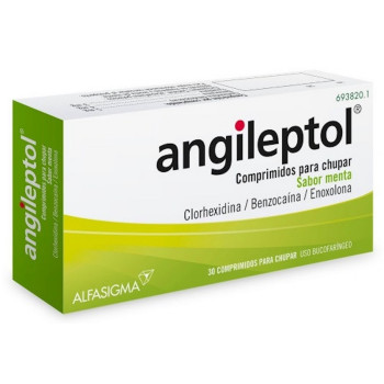 ANGILEPTOL COMPRIMIDOS PARA CHUPAR SABOR MENTA, 30 COMPRIMIDOS