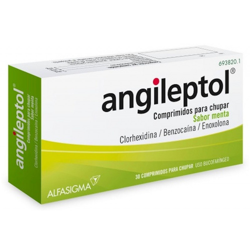 ANGILEPTOL COMPRIMIDOS PARA CHUPAR SABOR MENTA, 30 COMPRIMIDOS