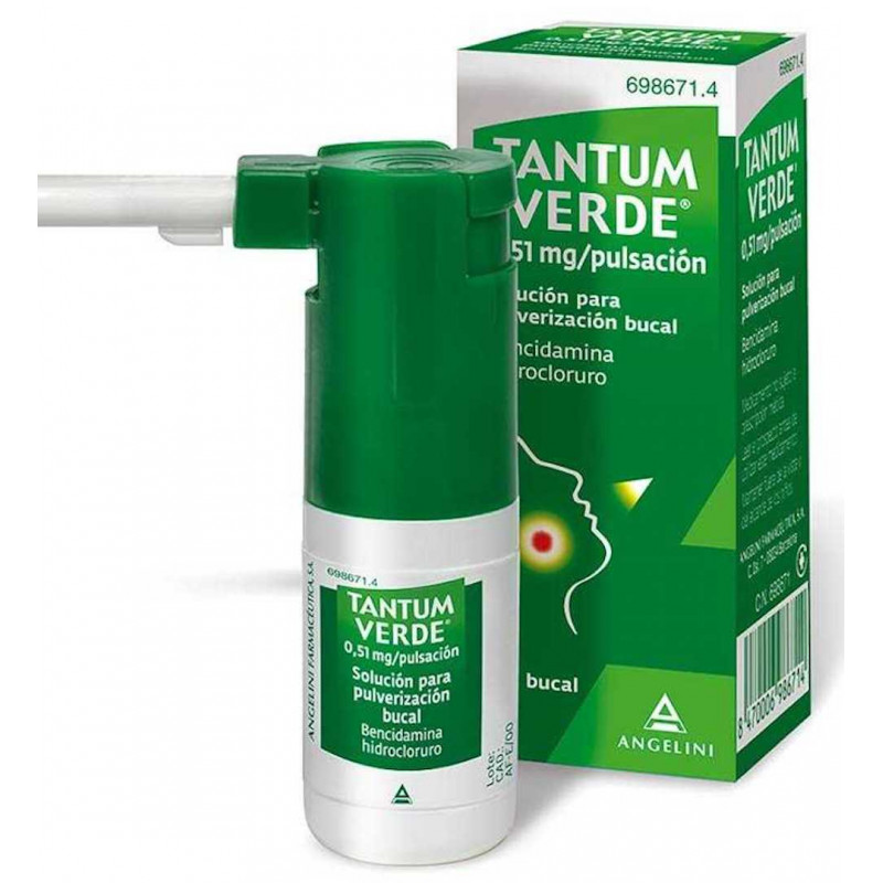 TANTUM VERDE 0,51 MG/PULSACION SOLUCION PARA PULVERIZACION BUCAL , FRASCO DE 15 ML