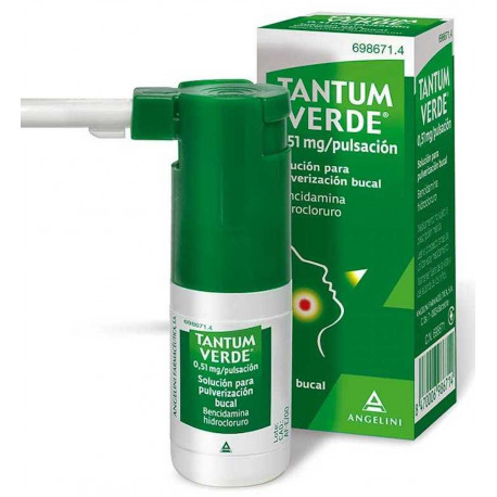 TANTUM VERDE 0,51 MG/PULSACION SOLUCION PARA PULVERIZACION BUCAL , FRASCO DE 15 ML