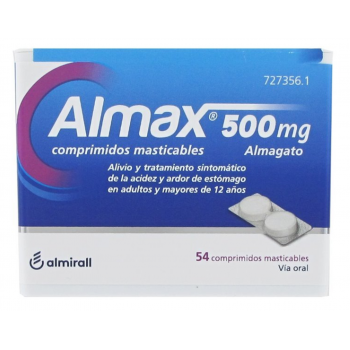 ALMAX 500 MG COMPRIMIDOS MASTICABLES,54 COMPRIMIDOS
