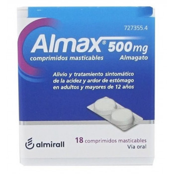 ALMAX 500 MG COMPRIMIDOS MASTICABLES,18 COMPRIMIDOS