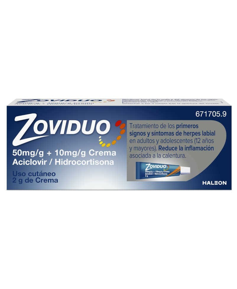 ZOVIDUO 50 MG/G + 10 MG/G CREMA 1 TUBO 2 G
