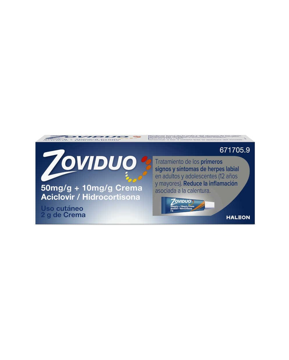 ZOVIDUO 50 MG/G + 10 MG/G CREMA 1 TUBO 2 G