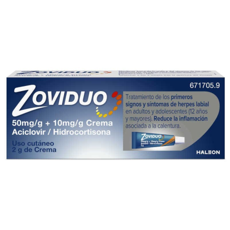 ZOVIDUO 50 MG/G + 10 MG/G CREMA 1 TUBO 2 G