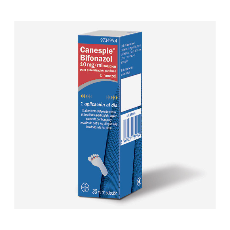 CANESPIE BIFONAZOL 10 MG/ML SOLUCION PARA PULVERIZACION CUTANEA , 1 FRASCO DE 30 ML