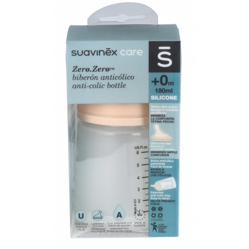 Suavinex biberón tetina silicona T-S 180 ml - Blesa Farmacia