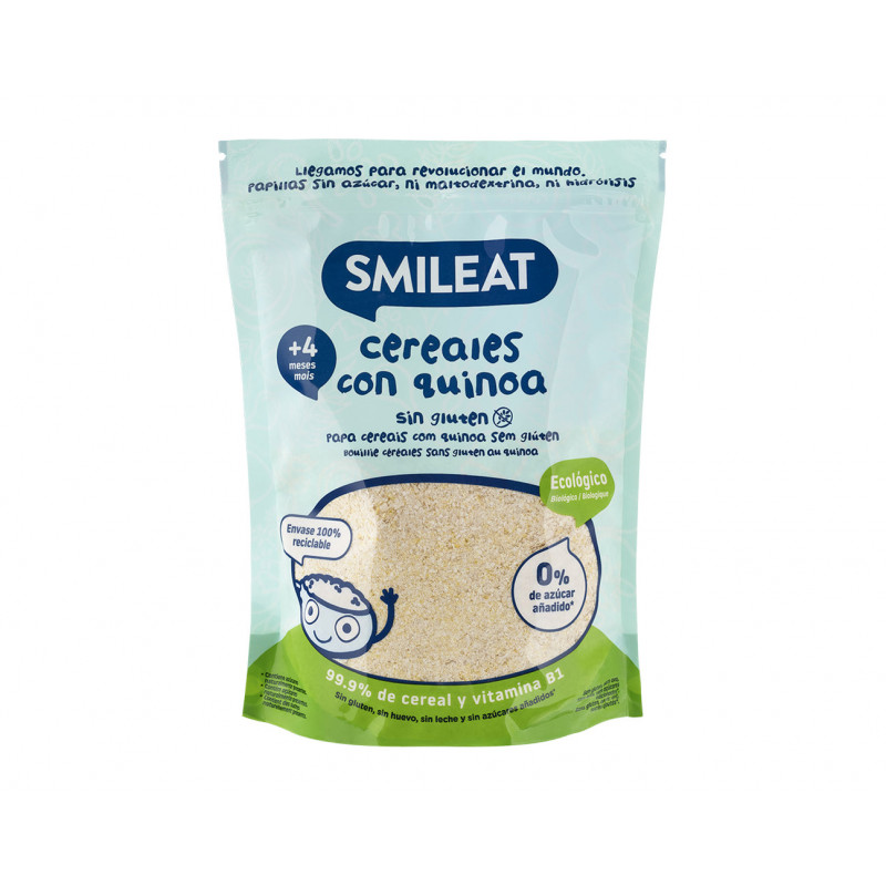 SMILEAT Papilla Ecológica Cereales sin Gluten con Quinoa 200 g