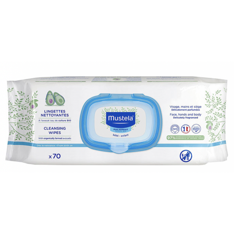 Mustela toallitas al agua de algodon 60 toallitas