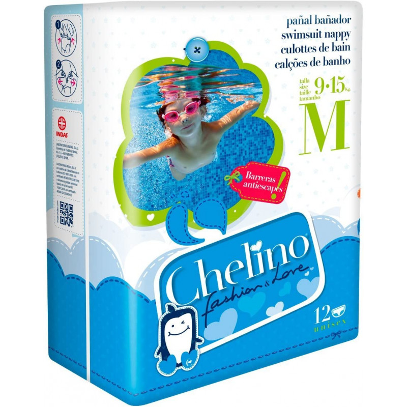 Chelino Fashion & Love Pañal Bañador Infantil Talla m 5 - 9 Kg - 12 Pañales