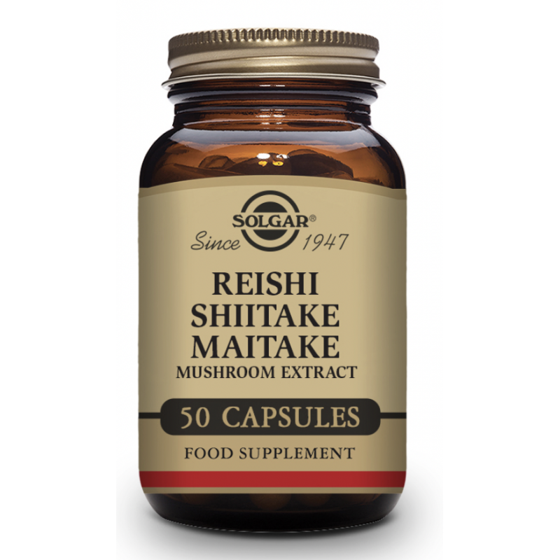 SOLGAR Reishi, Shiitake y Maitake (Extracto de Hongos) 50 Cápsulas