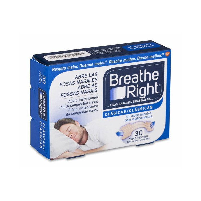 Breathe Right tiras nasales antironquidos para la congestión nasal