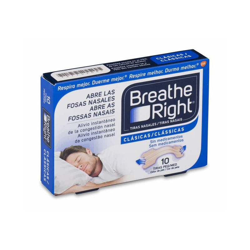 BREATHE RIGHT Clásicas Tira Adh Nasal 10 Uds Talla Pequeña-Mediana