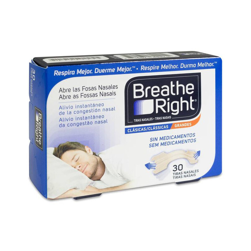 BREATHE RIGHT Clásicas Tira Adh Nasal 30 Uds