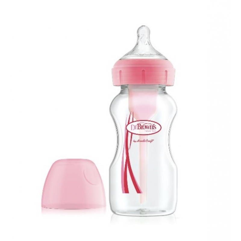 Set Avent Philips biberón 9 oz + tetina anticólicos flujo medio 3 m rosa