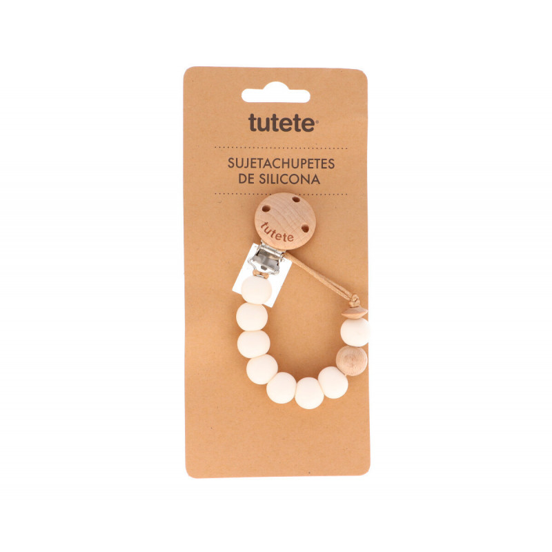 TUTETE CADENA CHUPETE SILICONA NATURE COTTON